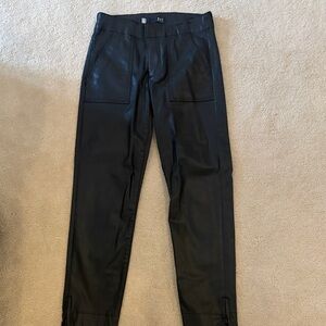 KUT black faux leather pants